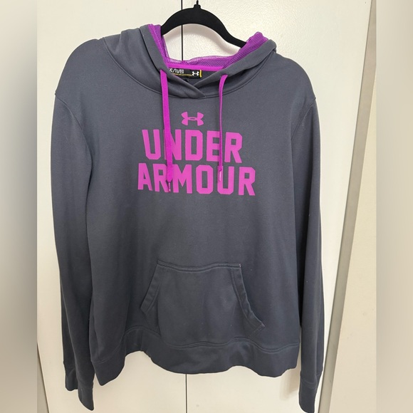 Under Armour Tops - Under Armour Charcoal Hoodie with Purple Accents